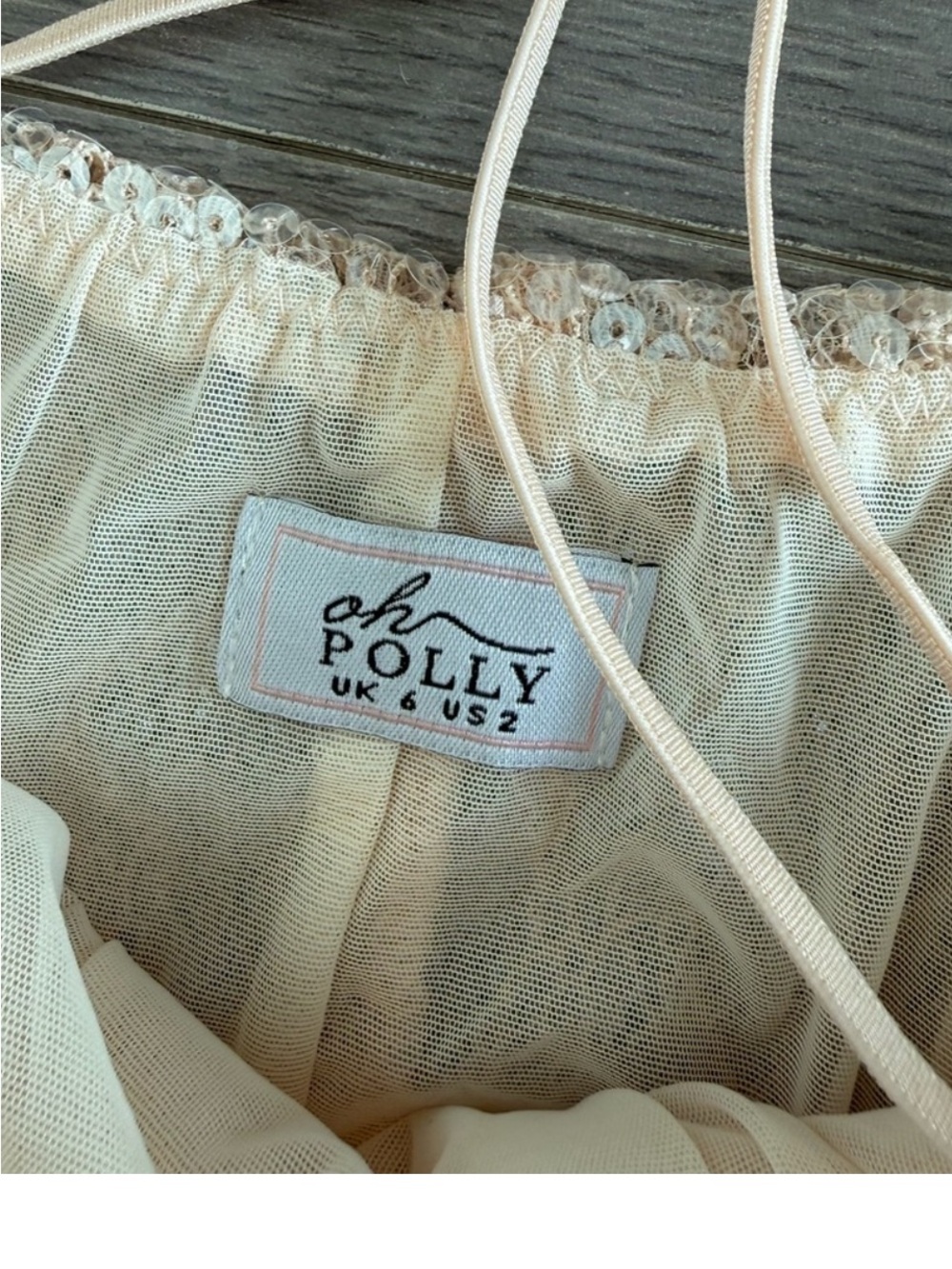 Oh Polly Champagne Sequin Strap Dress - Picture 4 of 4